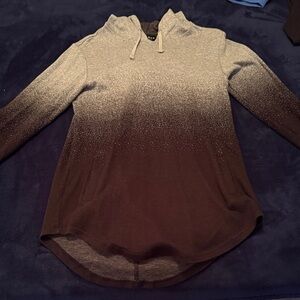 Gradient Ombre Hoodie - Brown to Light Gray